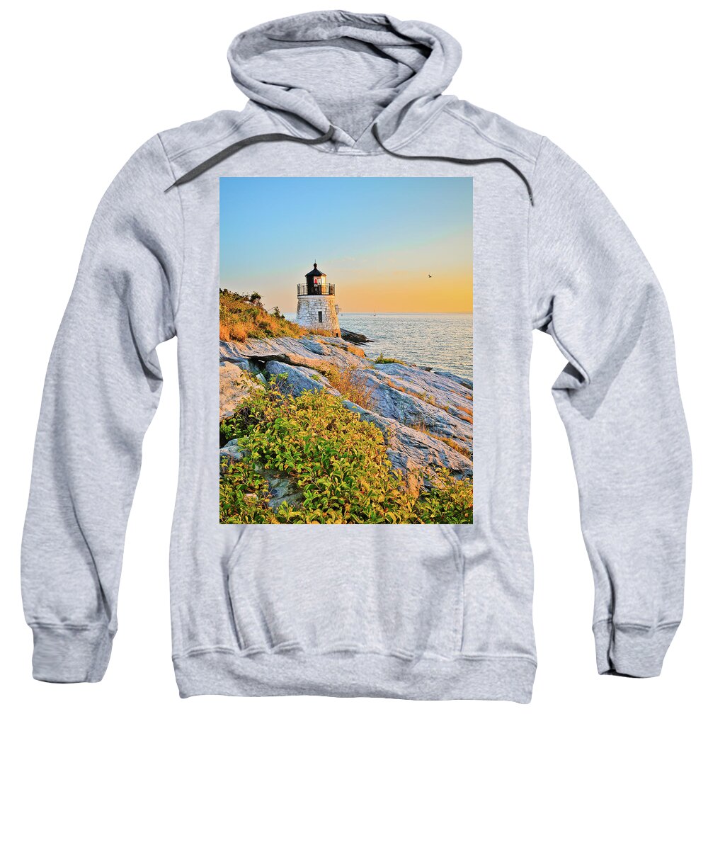Castle Sweatshirt featuring the photograph Castle Hill Lighthouse 1 Newport by Marianne Campolongo