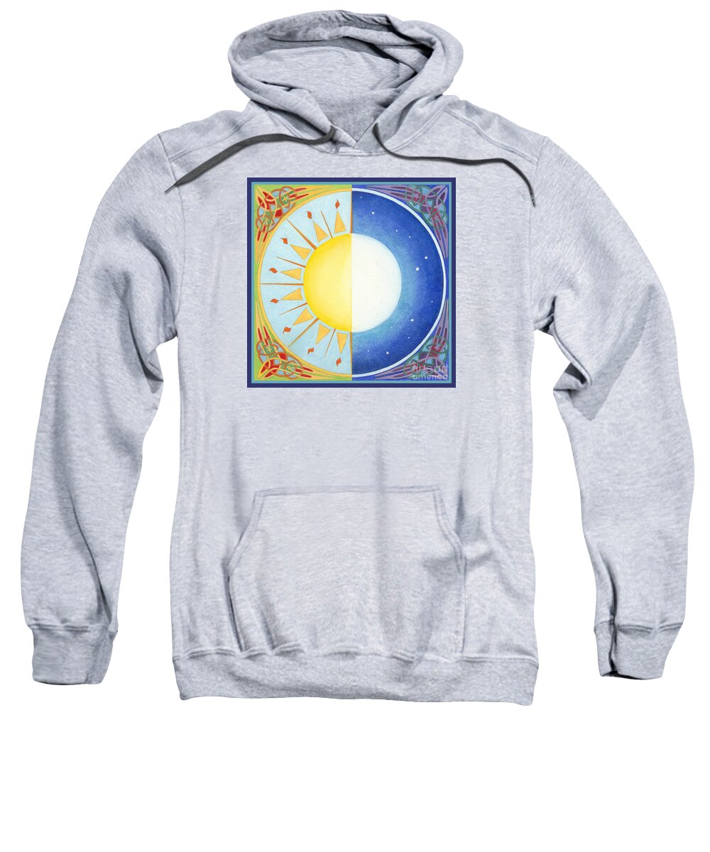 Balance Sweatshirt featuring the painting Celtic Equinox Sun and Moon by Melissa A Benson