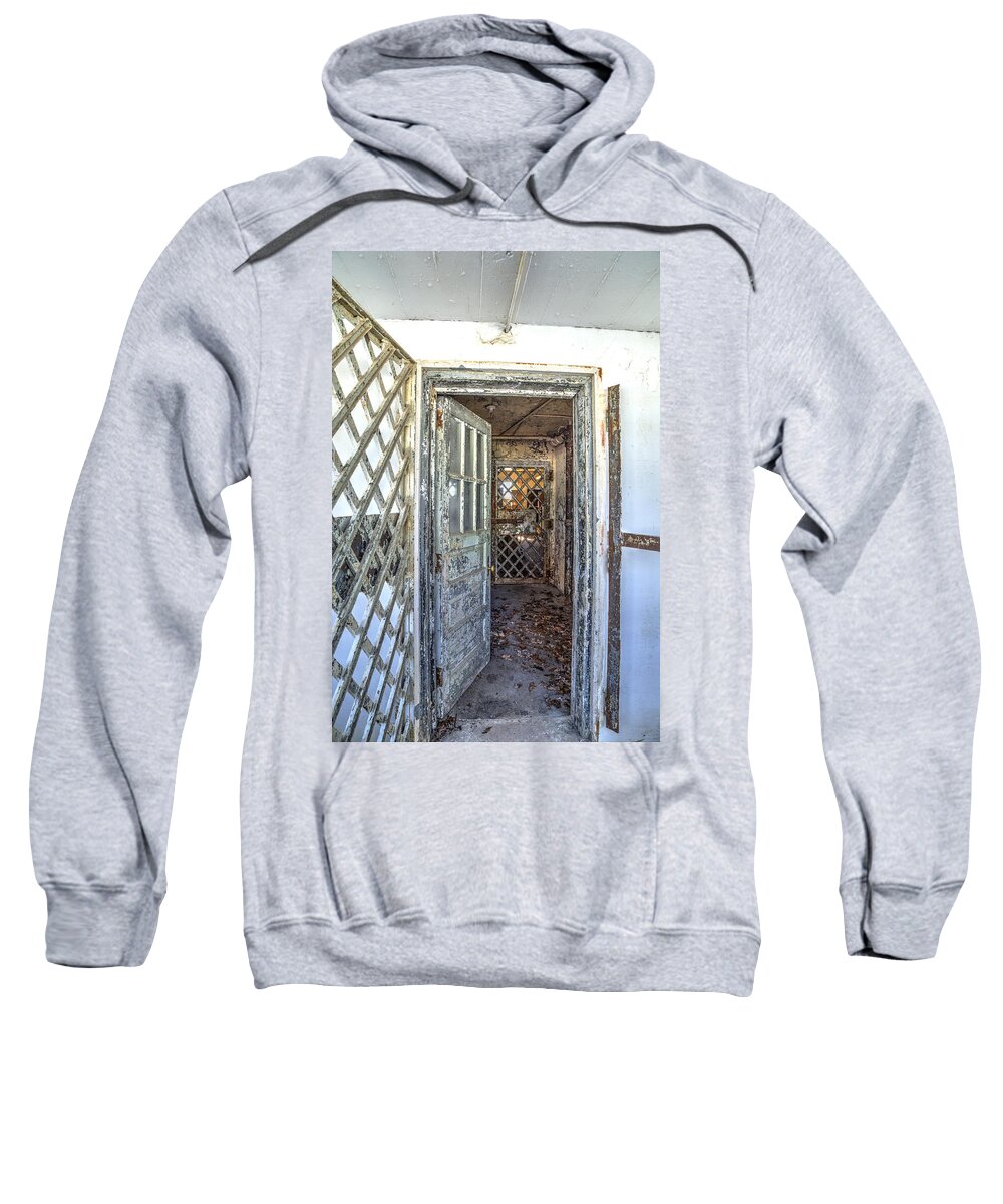 Door Sweatshirt featuring the photograph Chain Gang-1 by Charles Hite