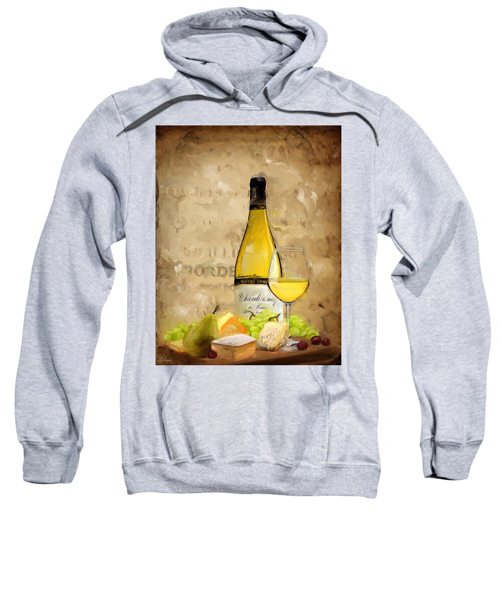 Wine Sweatshirt featuring the painting Chardonnay IV by Lourry Legarde