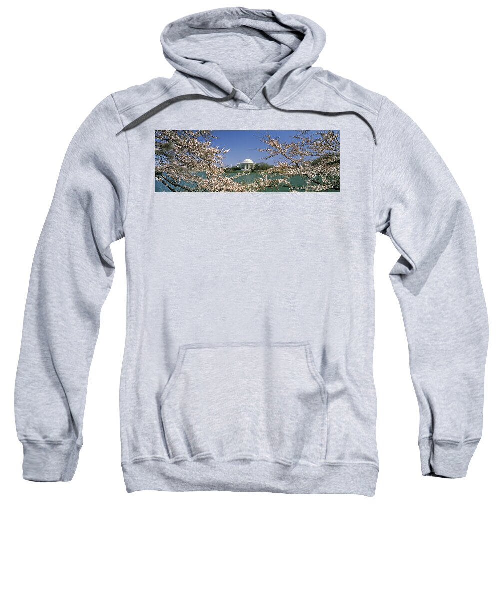 Photography Sweatshirt featuring the photograph Cherry Blossom With Memorial by Panoramic Images