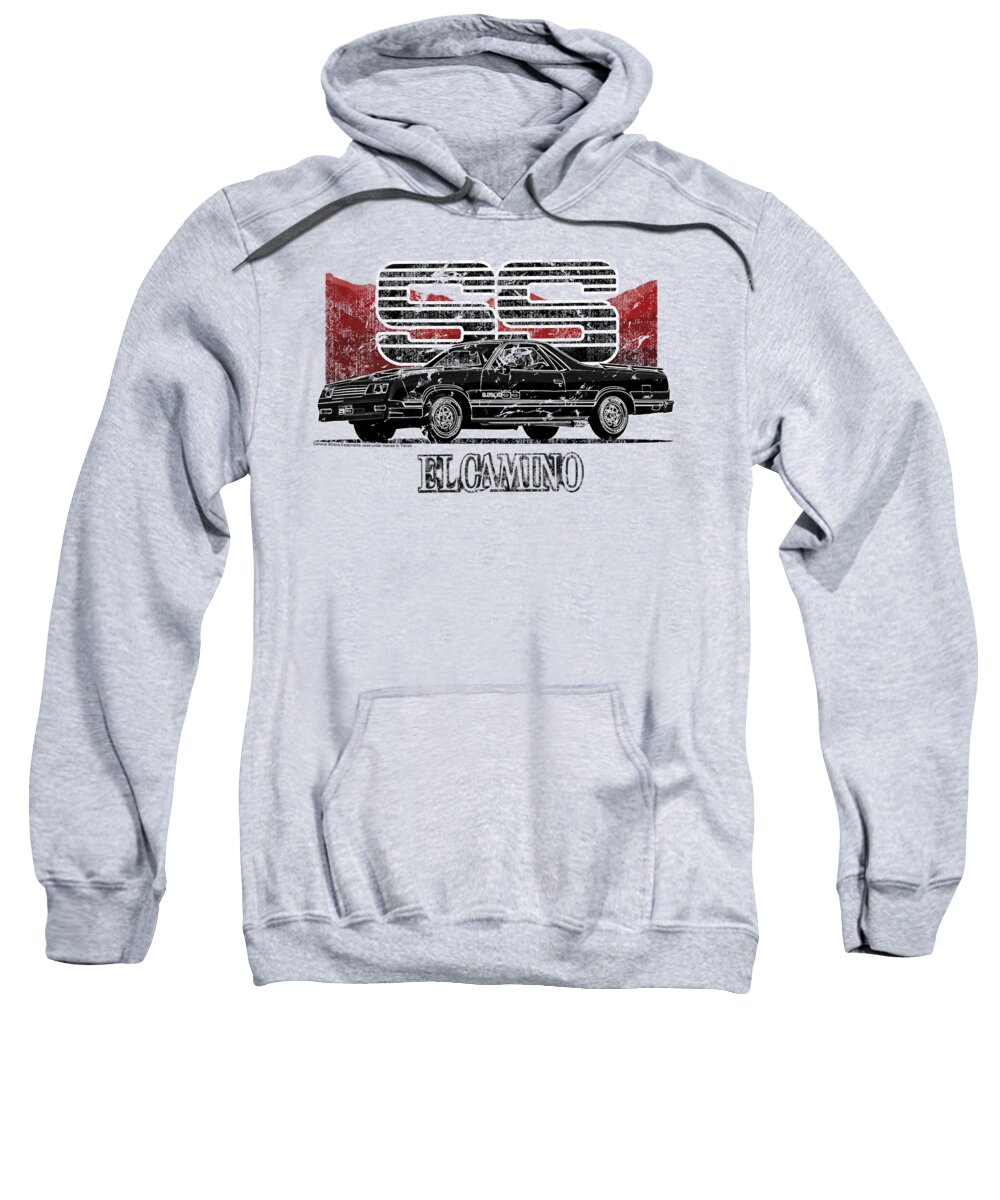  Sweatshirt featuring the digital art Chevrolet - El Camino Ss Mountains by Brand A
