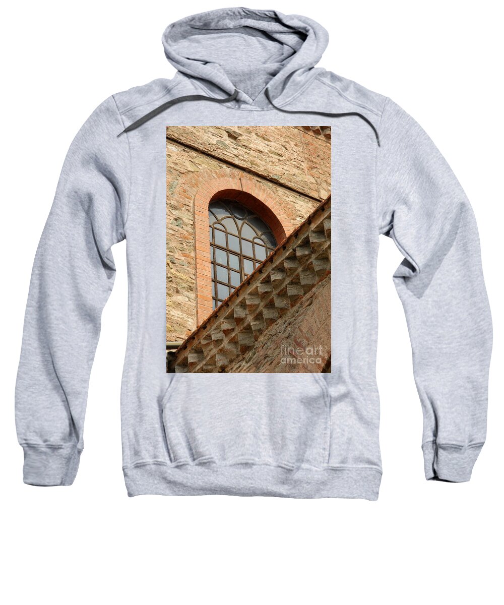 Church Sweatshirt featuring the photograph Churchwindow And Stonerow by Christiane Schulze Art And Photography