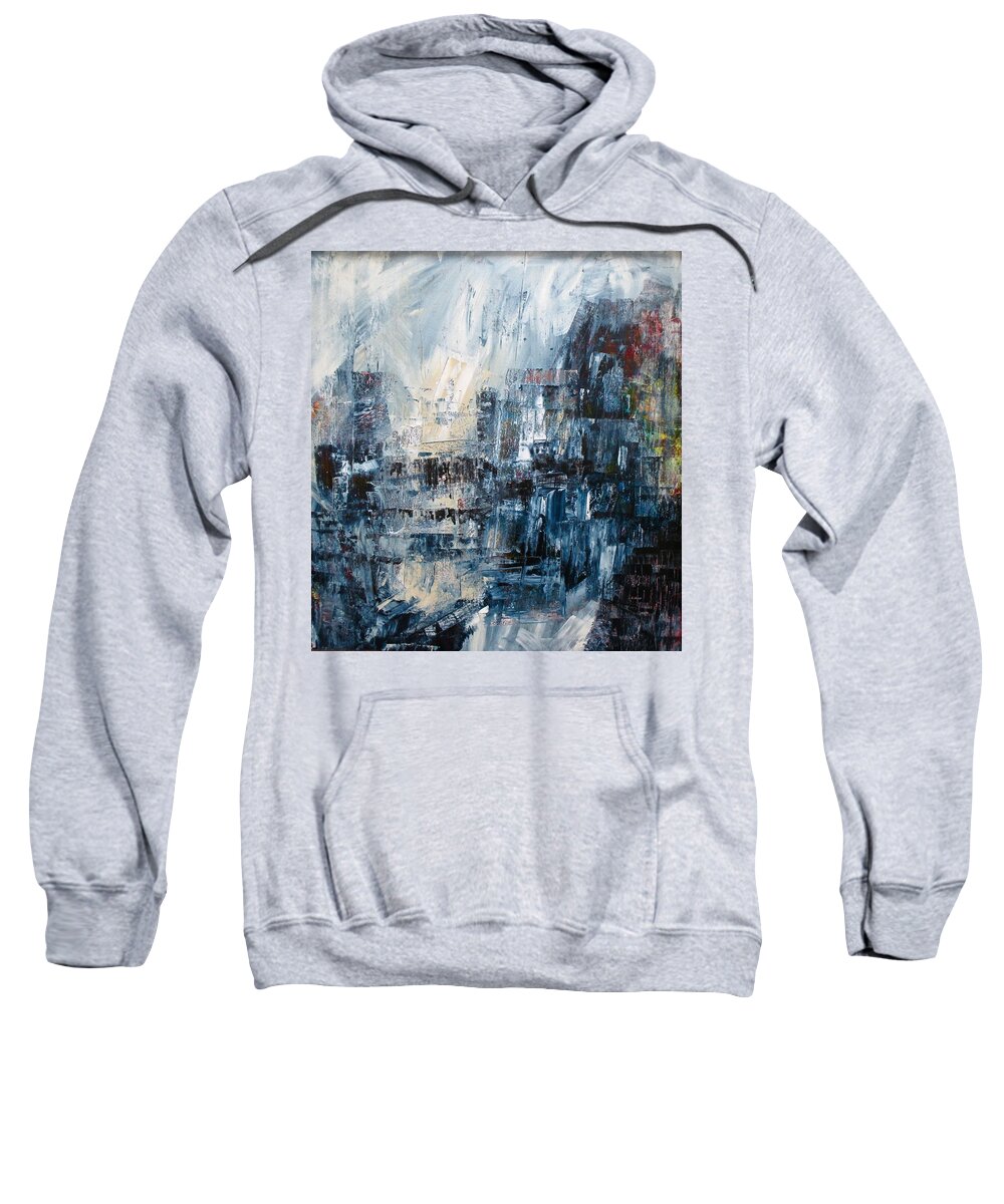 Abstract Sweatshirt featuring the painting City Currents by Janice Nabors Raiteri