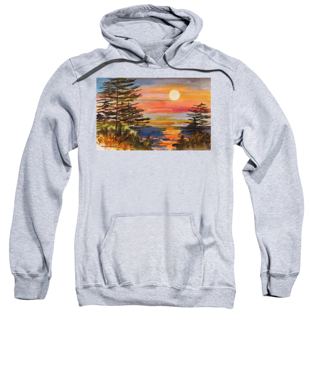 Sunset Sweatshirt featuring the painting Coastal Sunset by John Williams