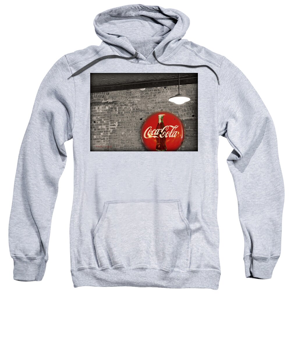 Inside Sweatshirt featuring the photograph Coke Cola Sign by Paulette B Wright