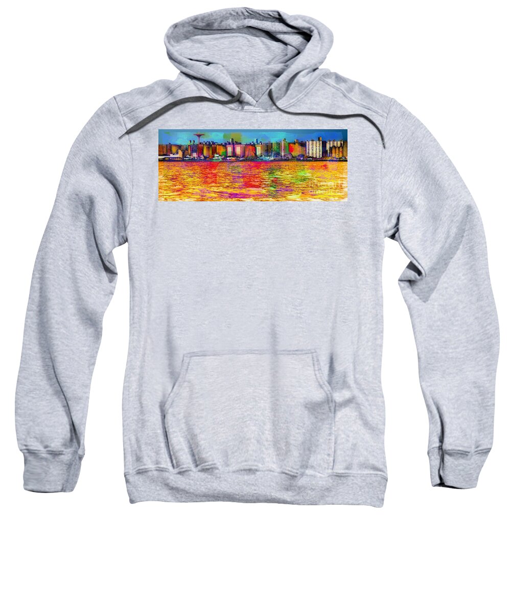 Coney Island Sweatshirt featuring the photograph Colorful Coney Island by Lilliana Mendez
