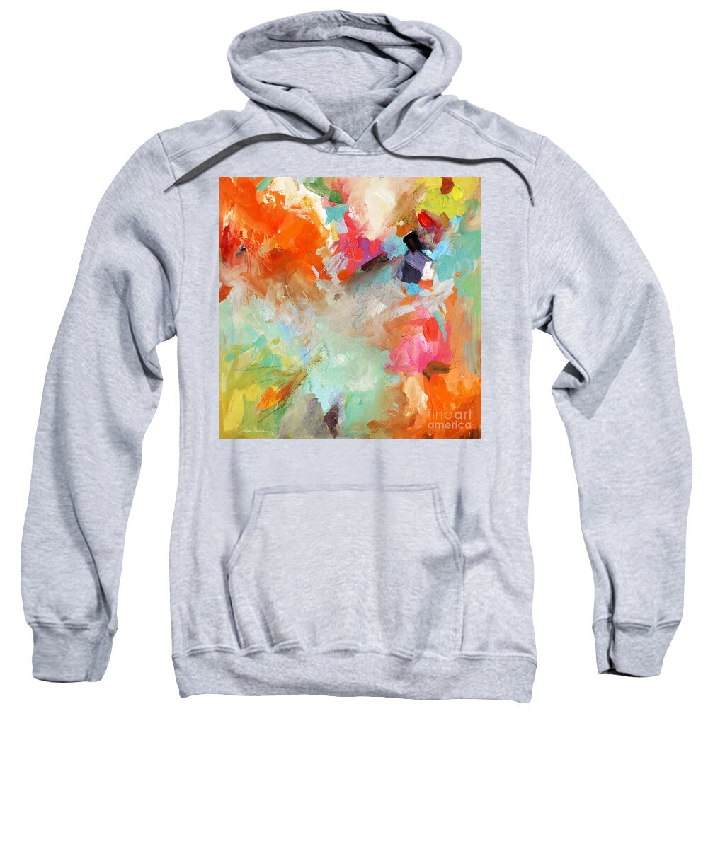 Abstract 11 Sweatshirt featuring the painting Colorful joy by Svetlana Novikova