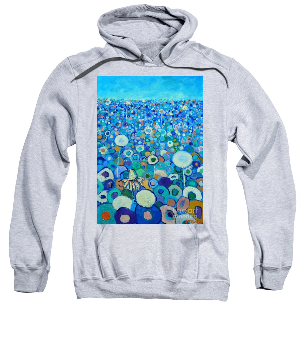 Floral Sweatshirt featuring the painting Colors Field In My Dream by Ana Maria Edulescu