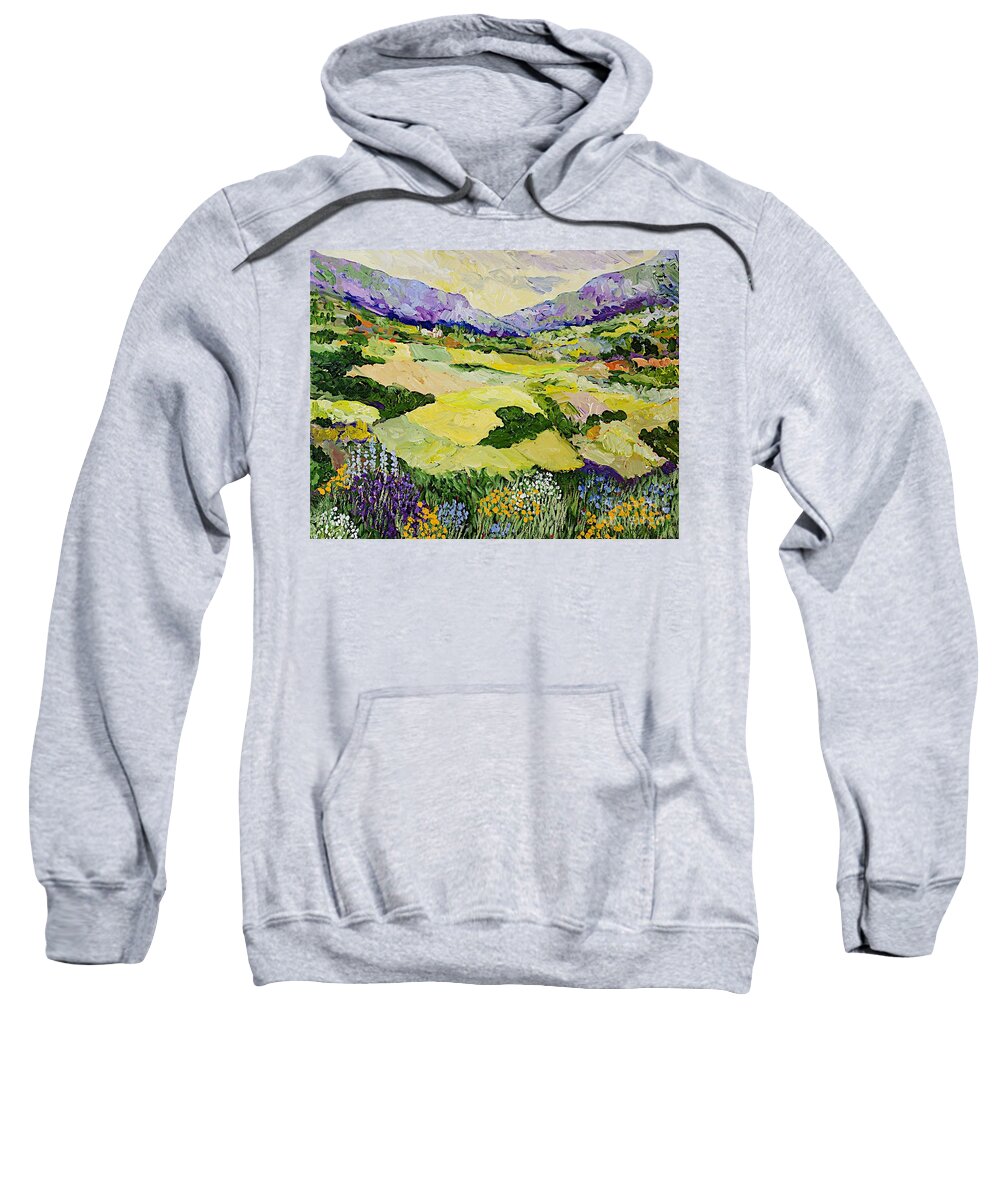 Landscape Sweatshirt featuring the painting Cool Grass by Allan P Friedlander