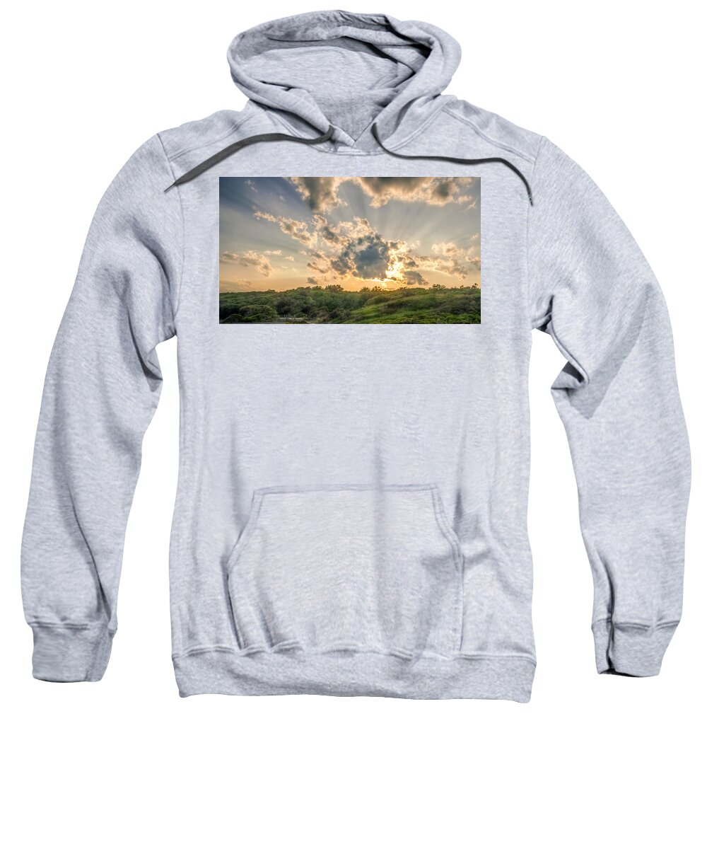 Crepuscular Sweatshirt featuring the photograph Crepuscular Rays by Traveler's Pics