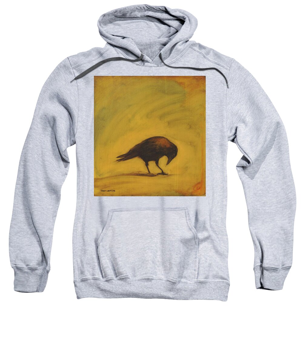 Crow Sweatshirt featuring the painting Crow 11 by David Ladmore