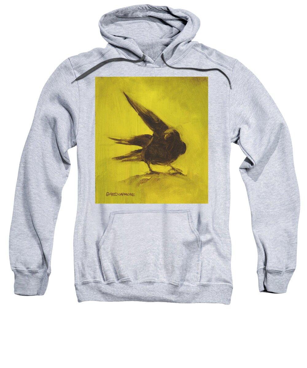 Crow Sweatshirt featuring the painting Crow 2 by David Ladmore
