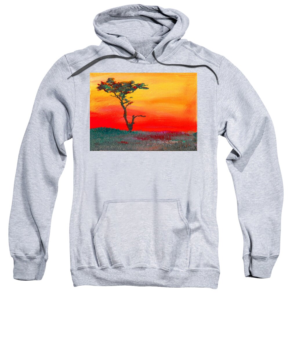#sunset Prints Sweatshirt featuring the painting Cypress Sunrise by Gail Daley