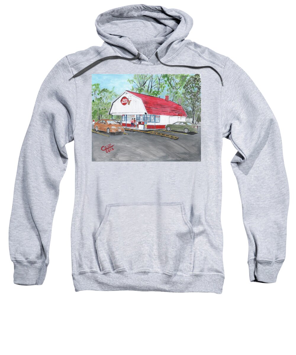Building Sweatshirt featuring the painting Dairy Queen by Cliff Wilson
