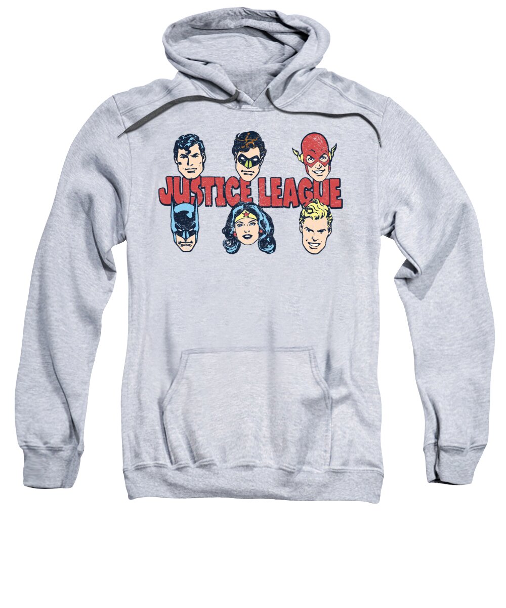  Sweatshirt featuring the digital art Dc - Justice Lineup by Brand A