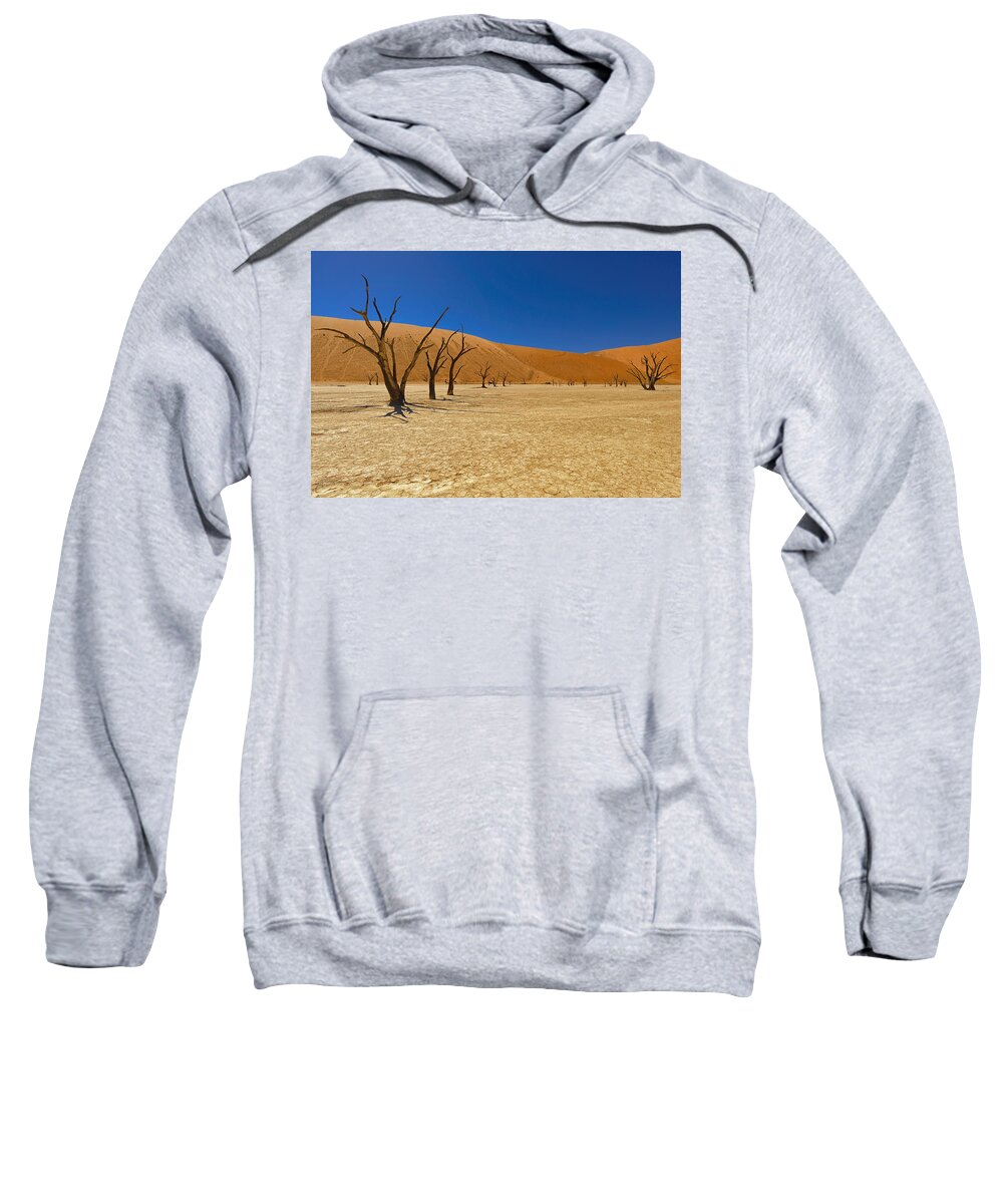 Naukluft Park Sweatshirt featuring the photograph Dead Trees in Naukluft Park Namib Desert by Paul W Sharpe Aka Wizard of Wonders