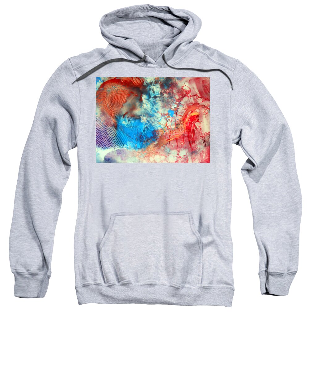 Decalcomaniac Sweatshirt featuring the painting Decalcomaniac Colorfield Abstraction Without Number by Otto Rapp