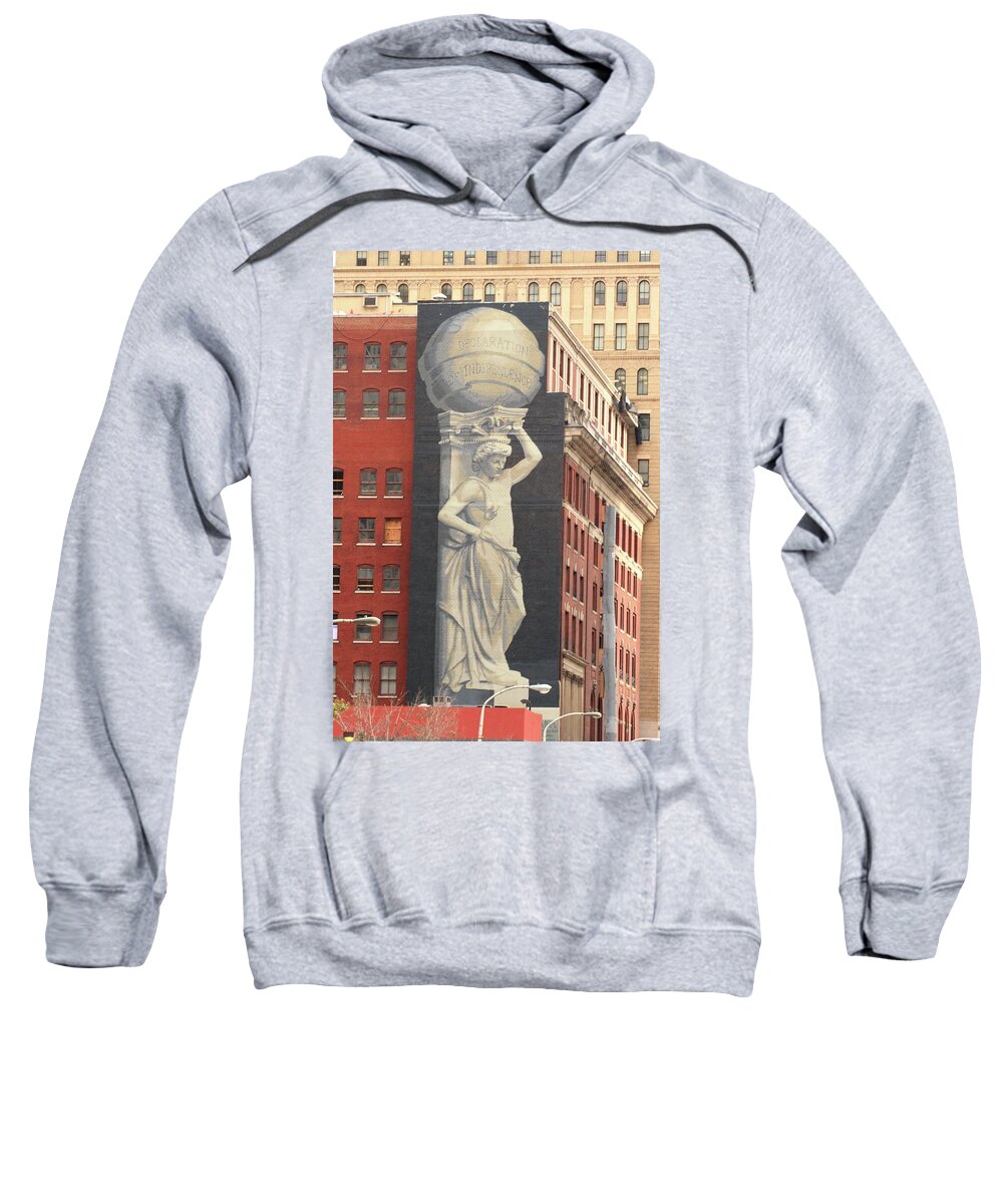 Building Sweatshirt featuring the photograph Declaration of Independence Mural by Lou Ford