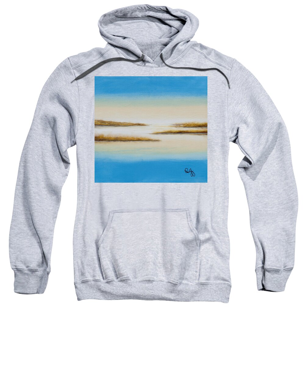 Mississippi River Delta Sweatshirt featuring the painting Delta Autumn Reeds by Paul Gaj