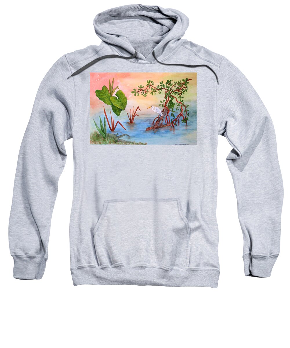 Paint Sweatshirt featuring the painting Dinner At Charleys by Ashley Goforth