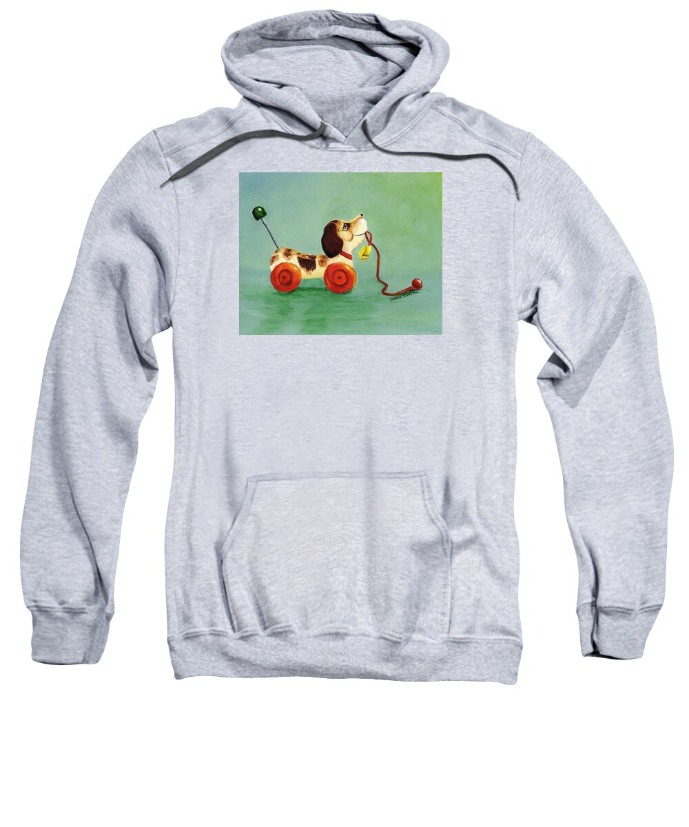 Toy Sweatshirt featuring the painting Dog Pull Toy by Donna Tucker