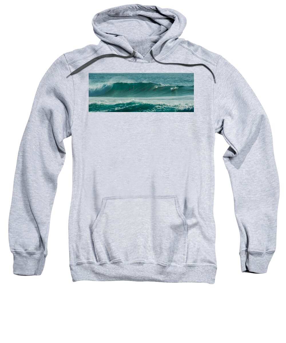 Africa Sweatshirt featuring the photograph Dolphins in wave 10 by Alistair Lyne