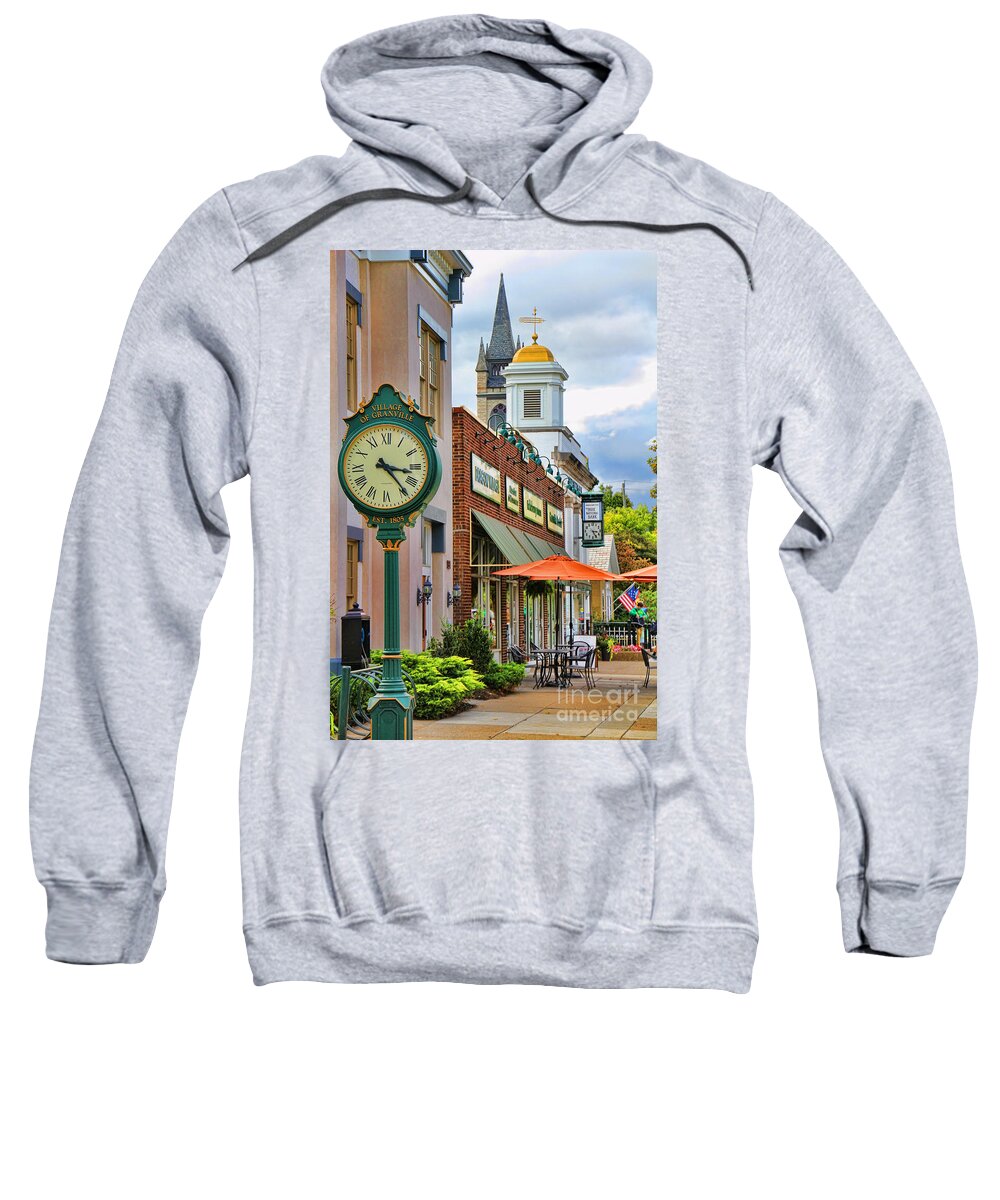 Downtown Granville Ohio Sweatshirt featuring the photograph Downtown Granville Ohio by Jack Schultz