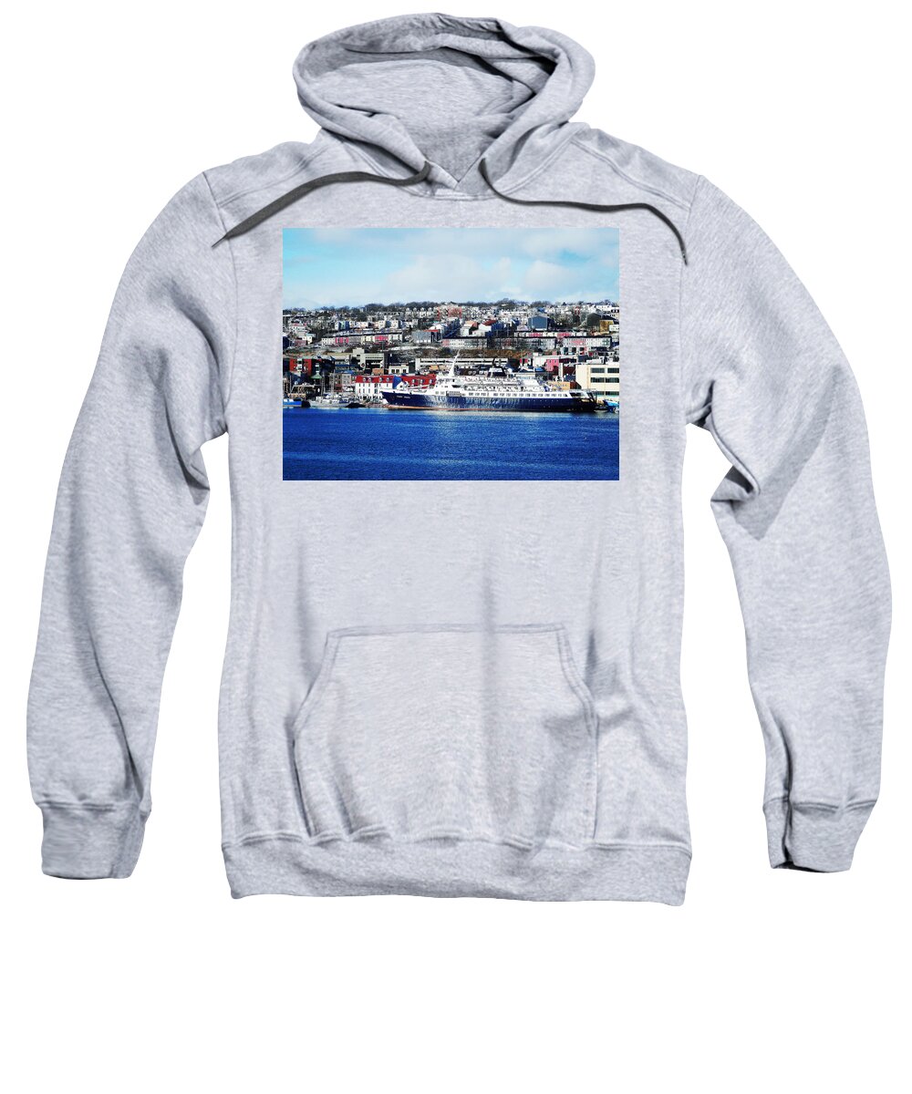 Downtown Sweatshirt featuring the photograph Downtown of St. John's by Zinvolle Art