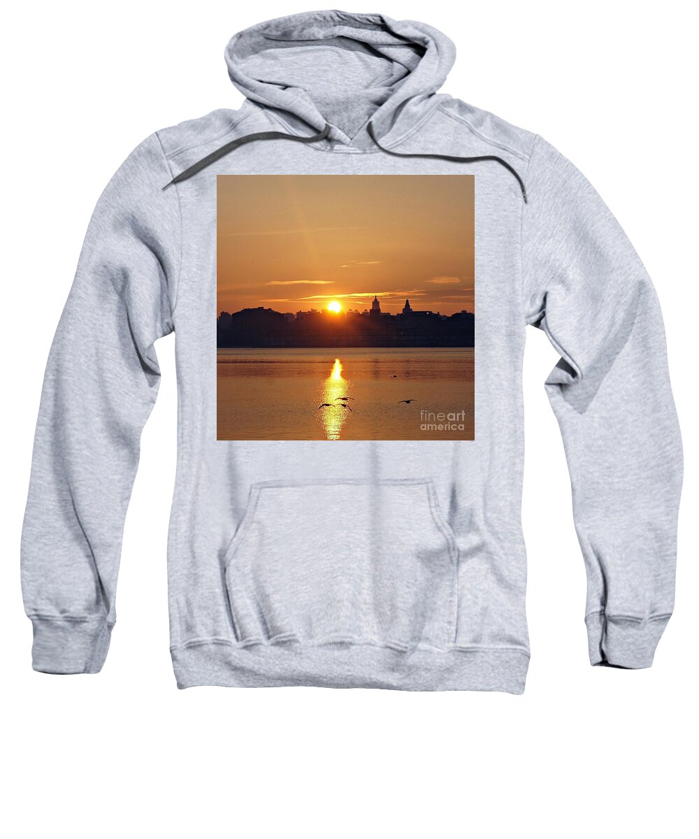 Flying Ducks Sweatshirt featuring the photograph Early Morning Flight by Lilliana Mendez