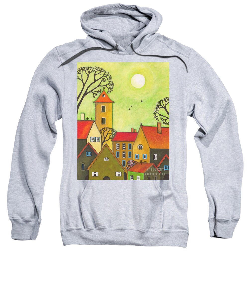 Abstract Sweatshirt featuring the painting Easter Tyme In German Town by Margaryta Yermolayeva