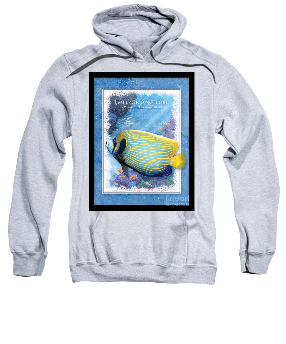 Fish Sweatshirt featuring the digital art Emperor Angelfish by Randy Wollenmann