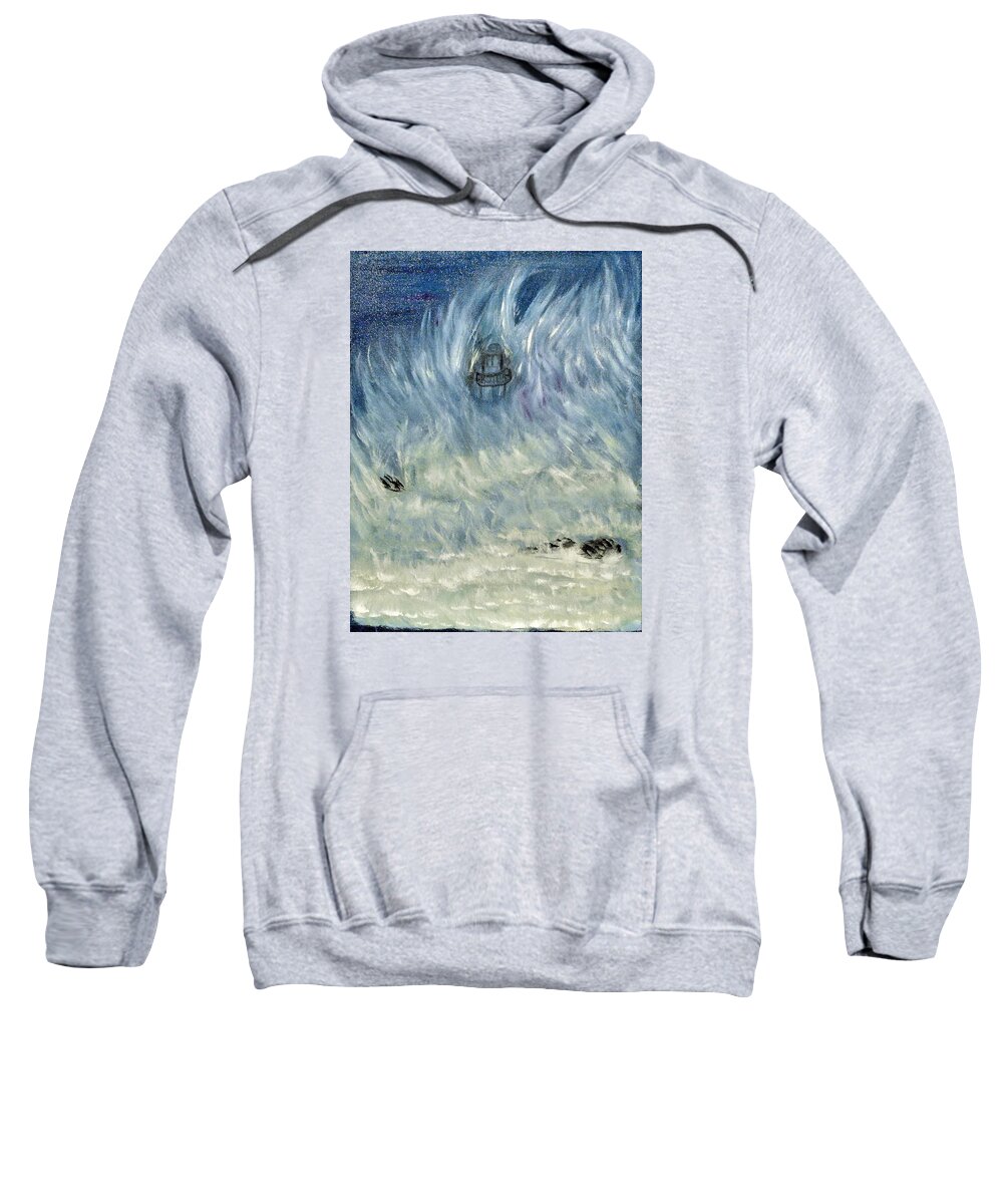 Lighthouse Sweatshirt featuring the painting Engulfed Light House by Suzanne Surber