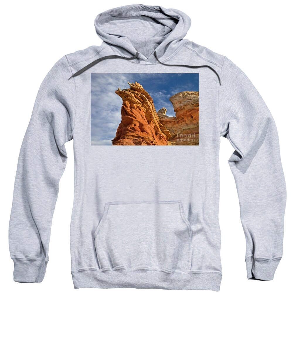 00559277 Sweatshirt featuring the photograph Eroded Sandstone Vermillion Cliffs by Yva Momatiuk John Eastcott