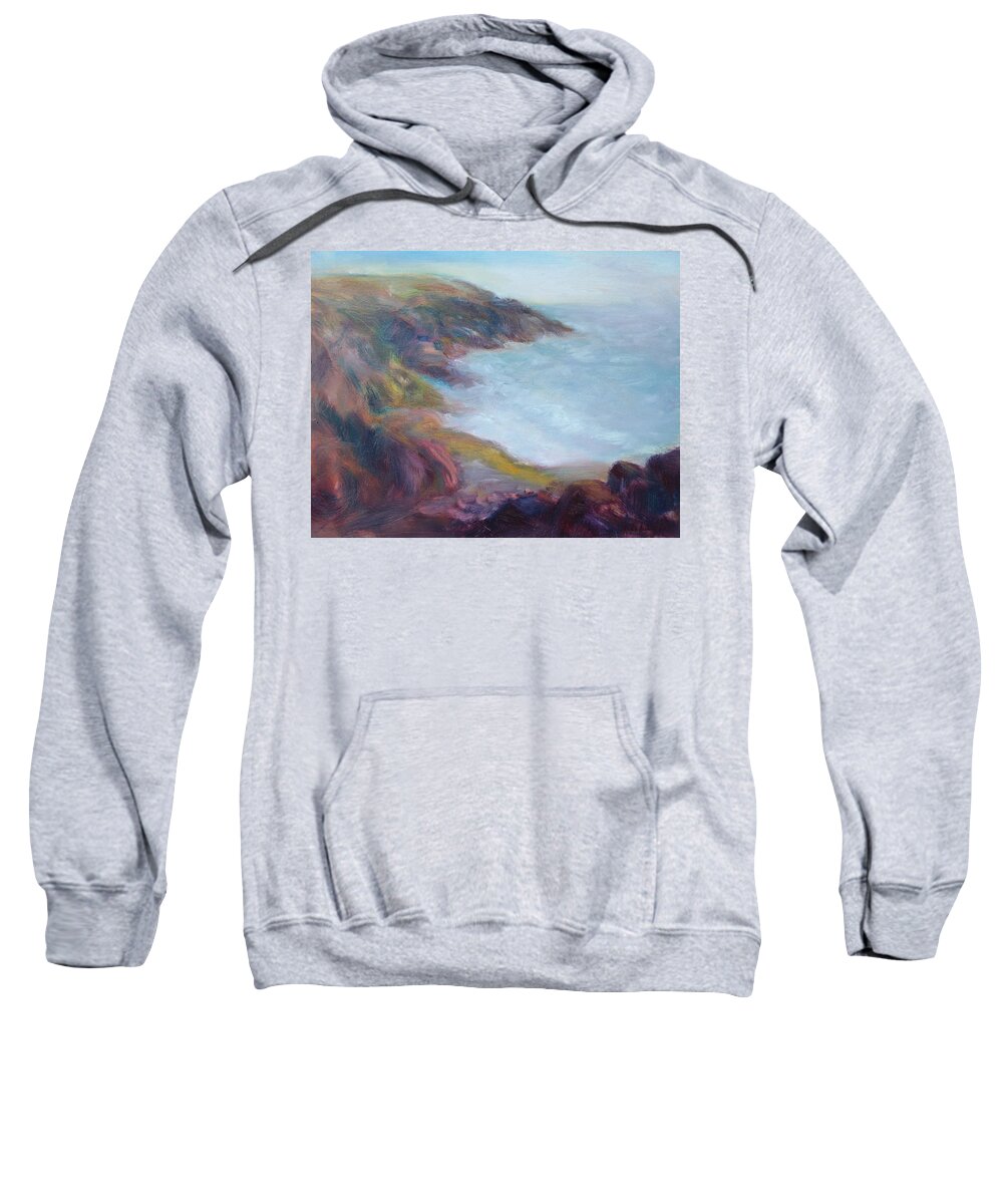 Summer Sweatshirt featuring the painting Evening Light on the Oregon Coast - Original Impressionist Oil Painting - Plein Air by Quin Sweetman