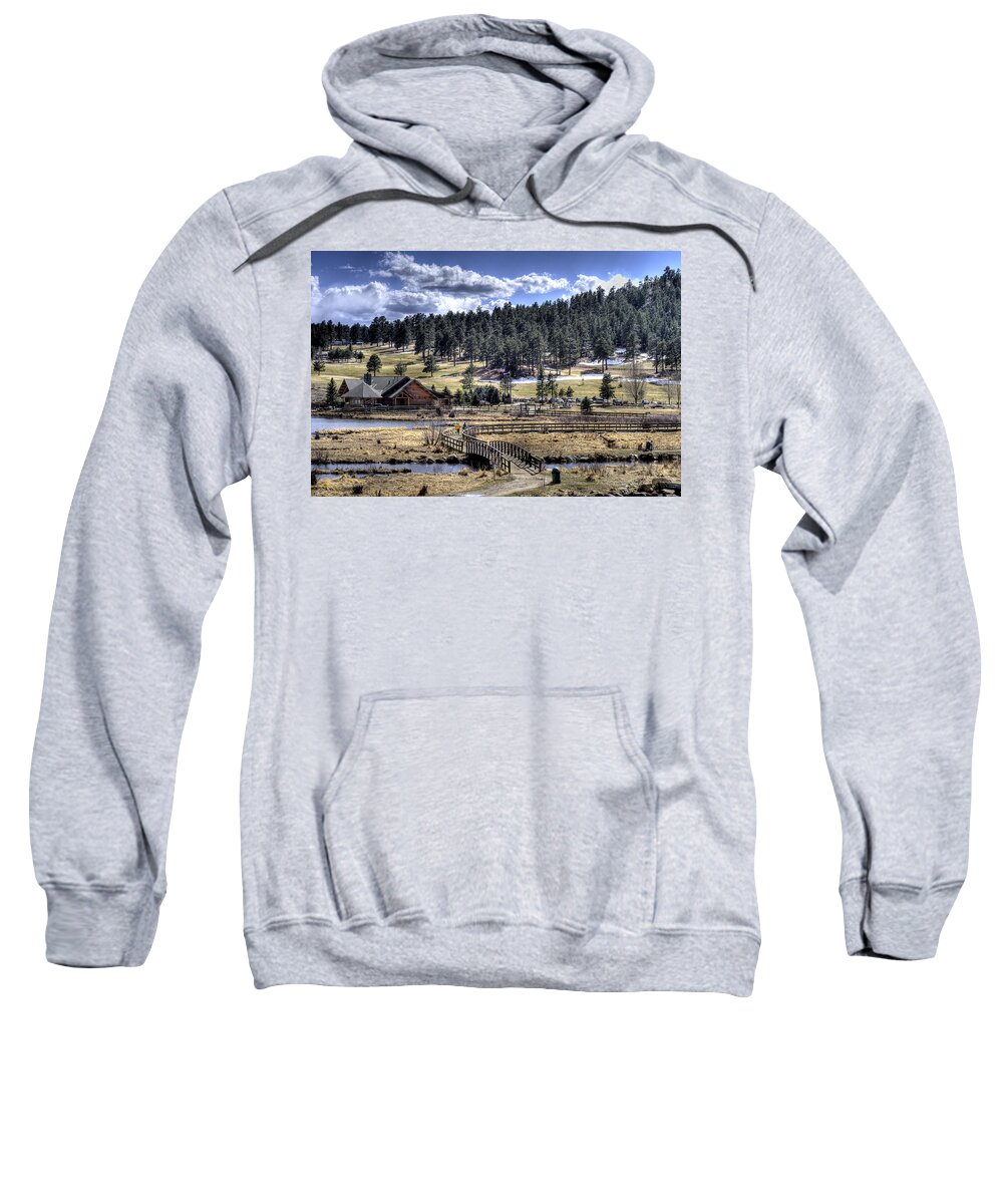 Evergreen Colorado Sweatshirt featuring the photograph Evergreen Colorado Lakehouse by Ron White