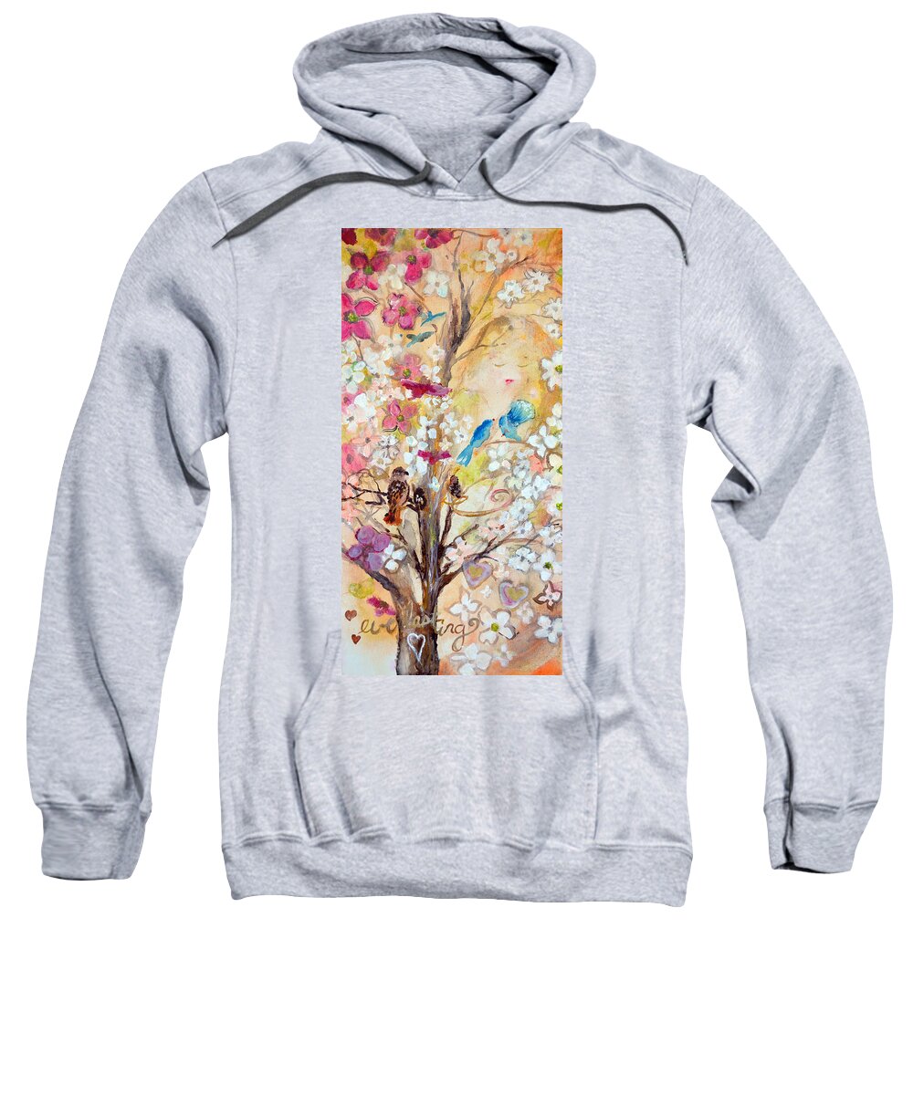 Dogwood Sweatshirt featuring the painting Love Everlasting by Ashleigh Dyan Bayer