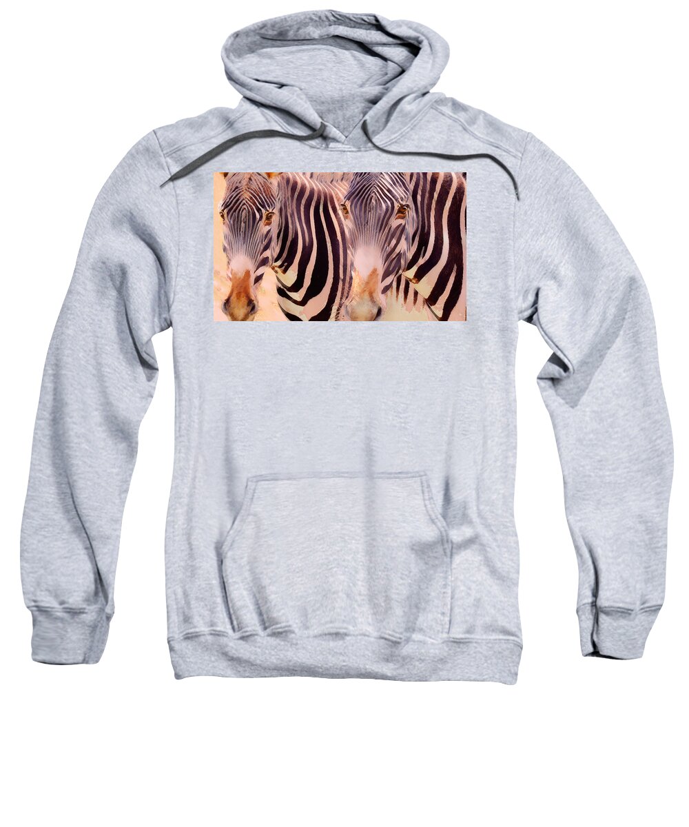 Zebras Sweatshirt featuring the photograph Exotic Friends by Melinda Hughes-Berland