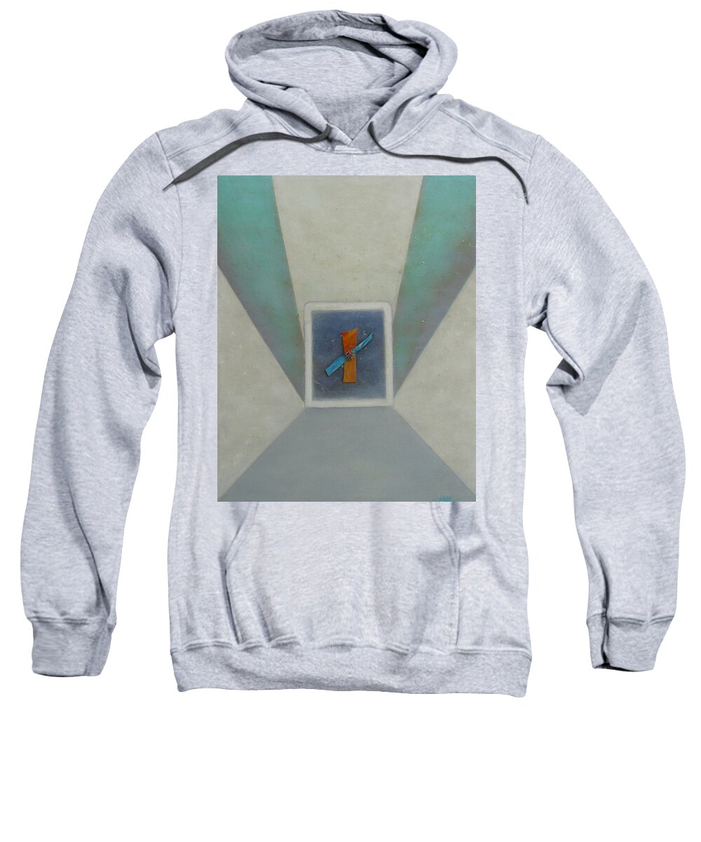 Abstract Sweatshirt featuring the painting Exploration b by Mary Ann Leitch