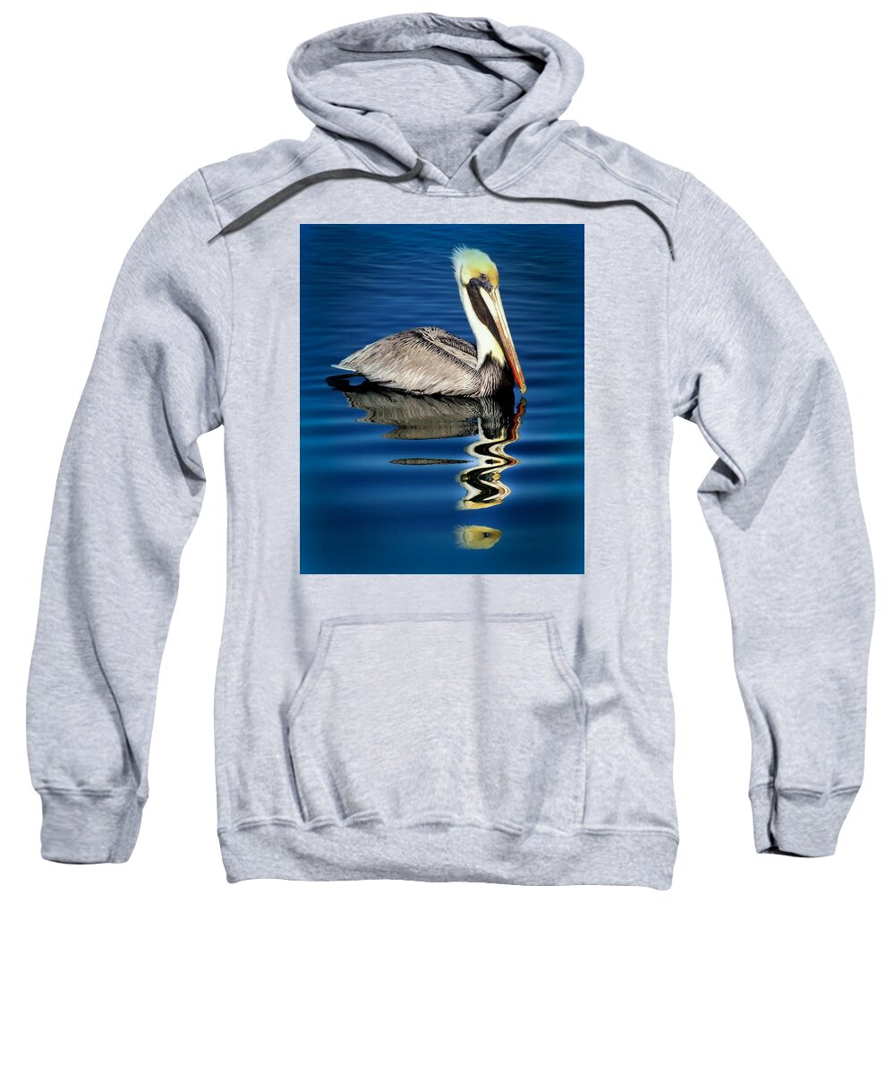 Pelicans Sweatshirt featuring the photograph EYE of REFLECTION by Karen Wiles