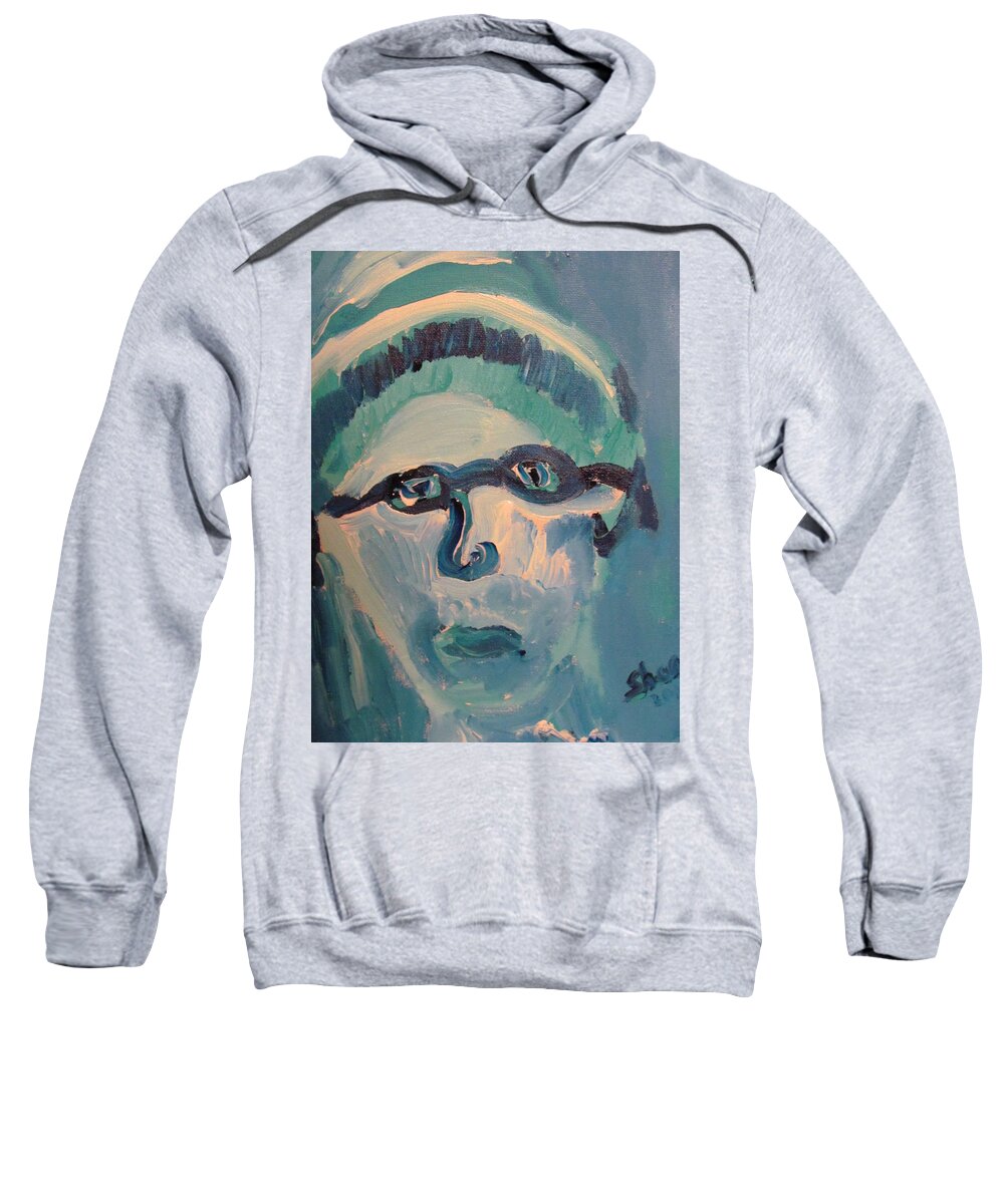 Old Man Sweatshirt featuring the painting Face Three As Grandpa Snowman by Shea Holliman