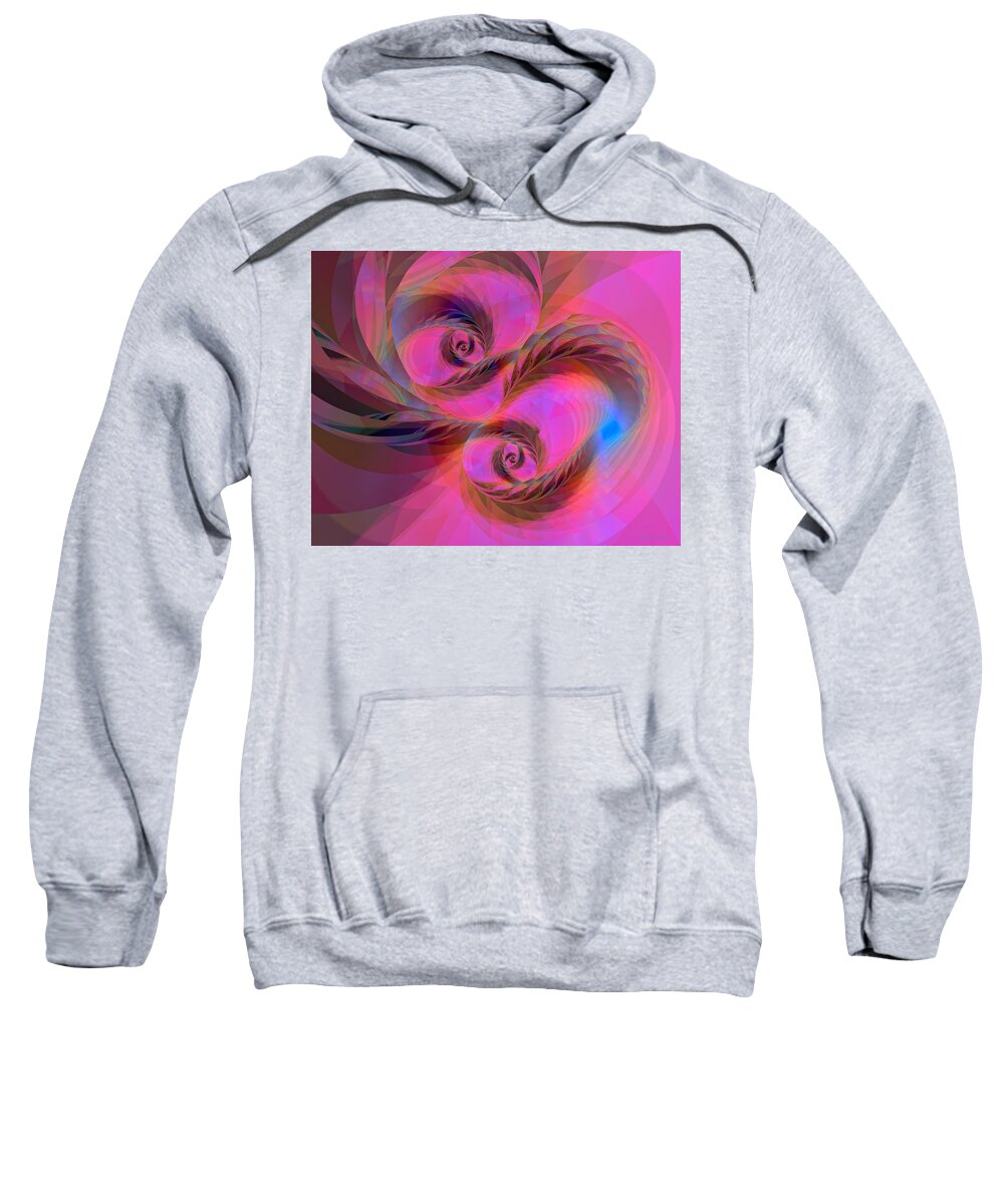 Abstract Sweatshirt featuring the digital art Feathers in the Wind by Judi Suni Hall