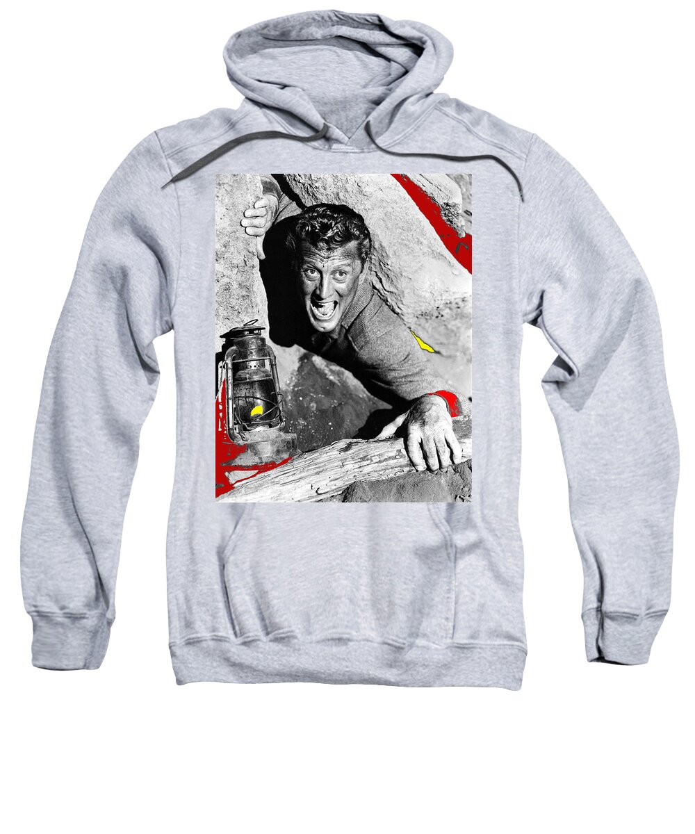 Film Noir Ace In The Hole Kirk Douglas With Lantern 1951 Sweatshirt featuring the photograph Film noir Ace in the Hole Kirk Douglas with lantern 1951-2014 by David Lee Guss