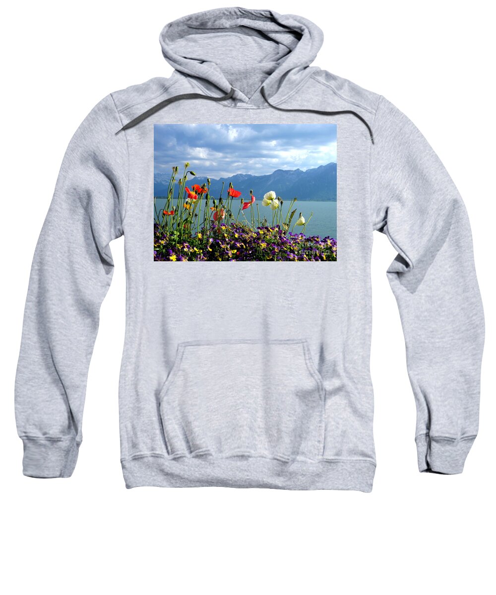 Alps Sweatshirt featuring the photograph Floral Coast by Amanda Mohler