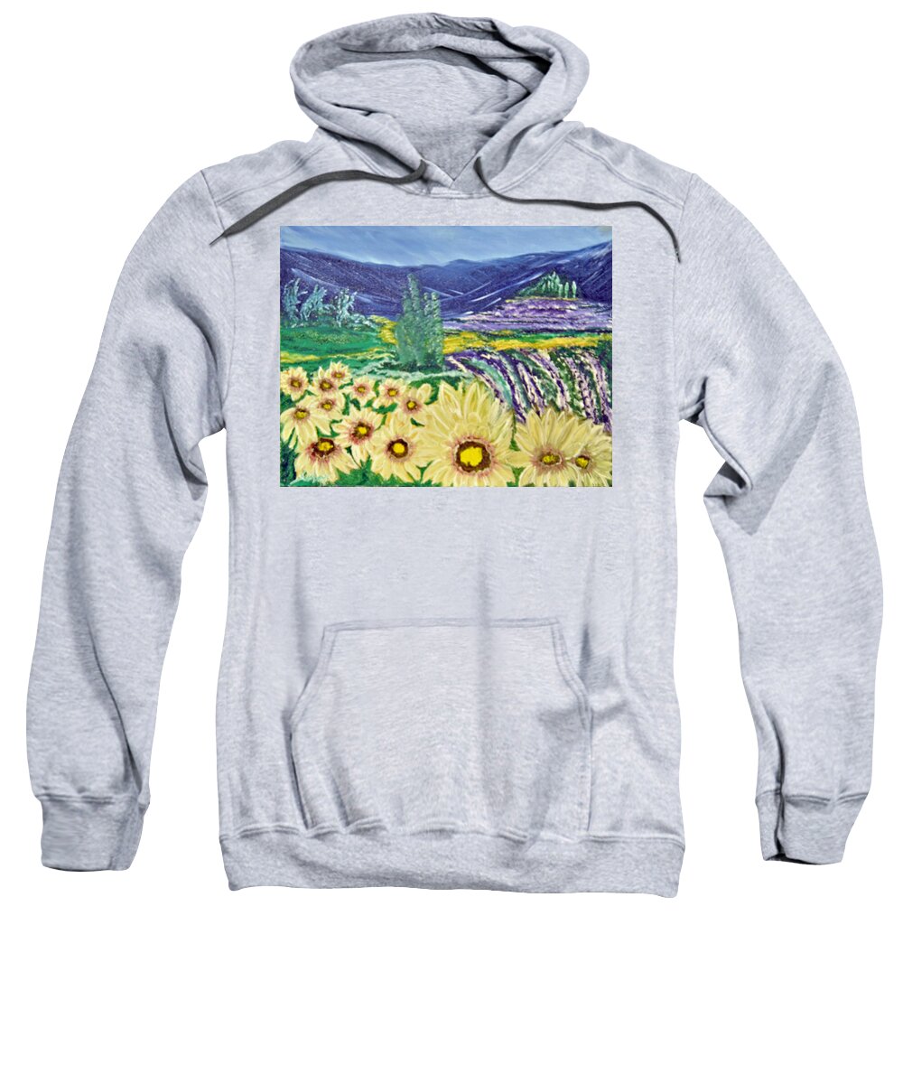 Flowers Sweatshirt featuring the painting Flowers in August by Suzanne Surber