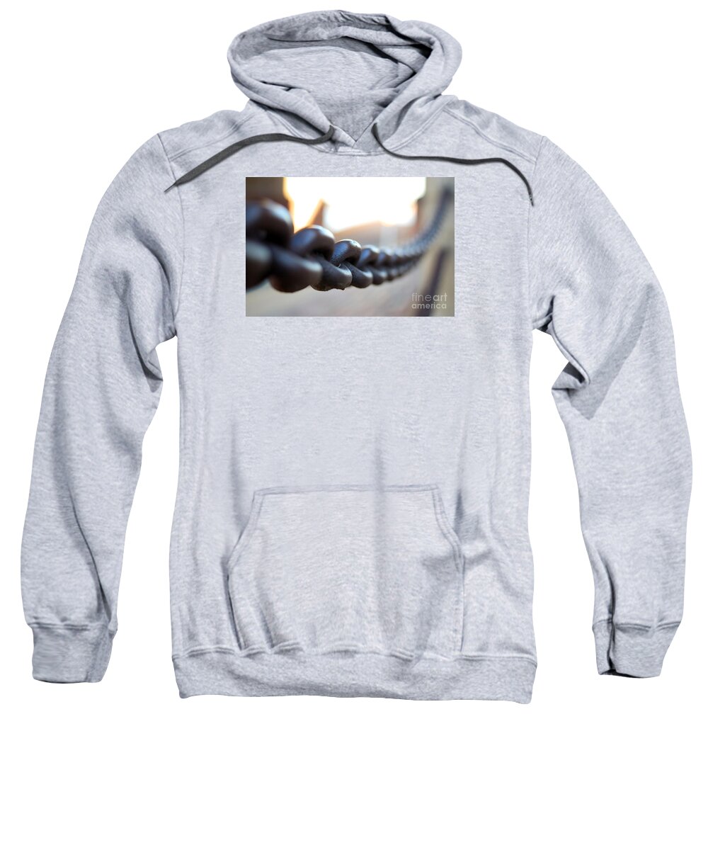 Chain Link Focus Depth Of Field Sweatshirt featuring the photograph Focal Link by Richard Gibb