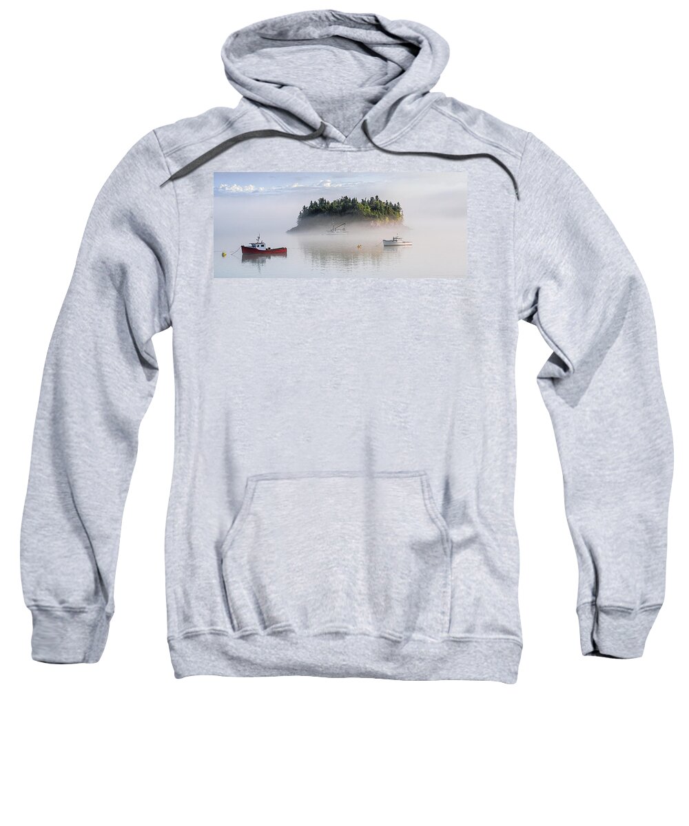 Fog Sweatshirt featuring the photograph Fog Burn Off with First Sunlight by Marty Saccone