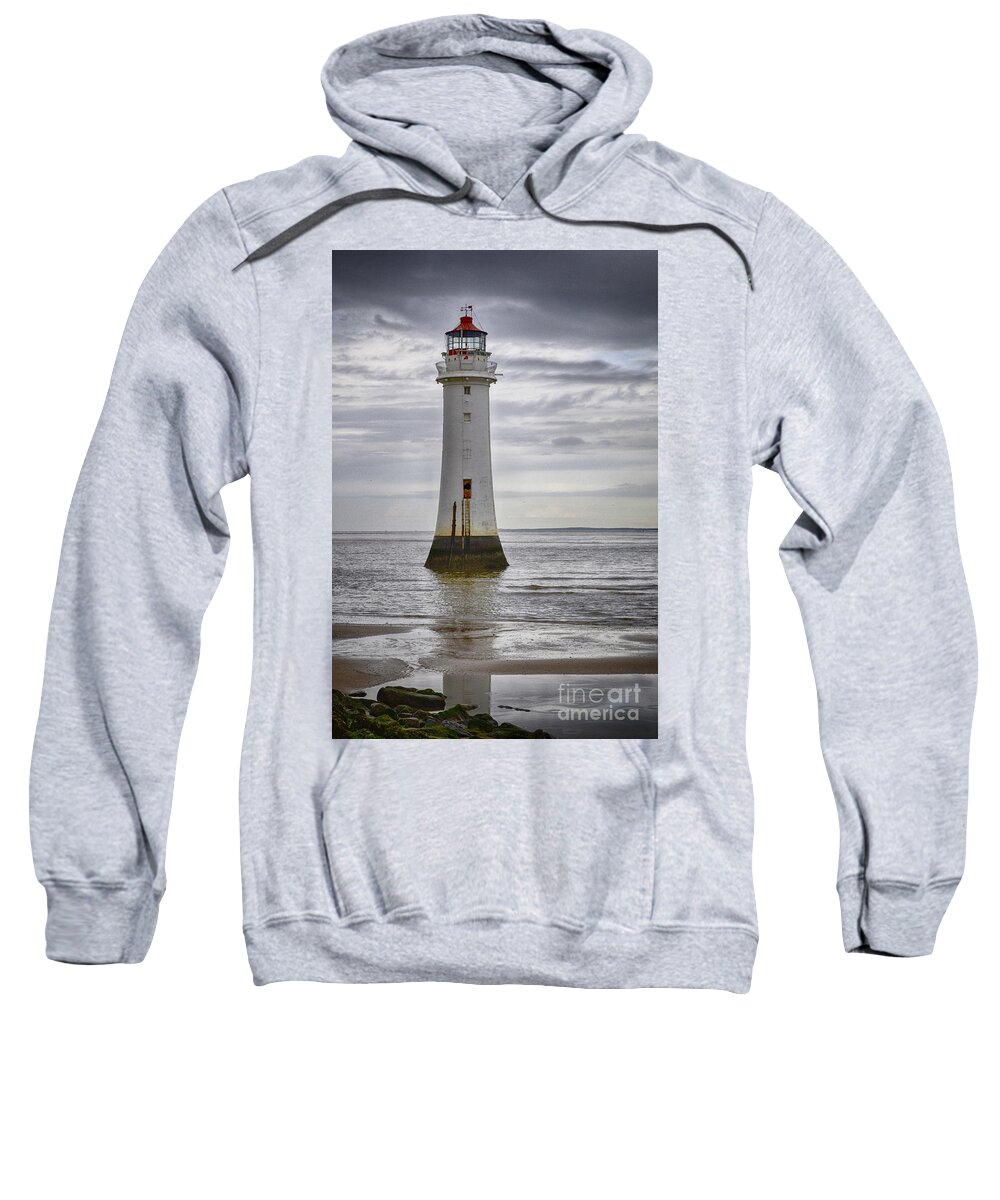 Seascape Sweatshirt featuring the photograph Fort Perch Lighthouse by Spikey Mouse Photography