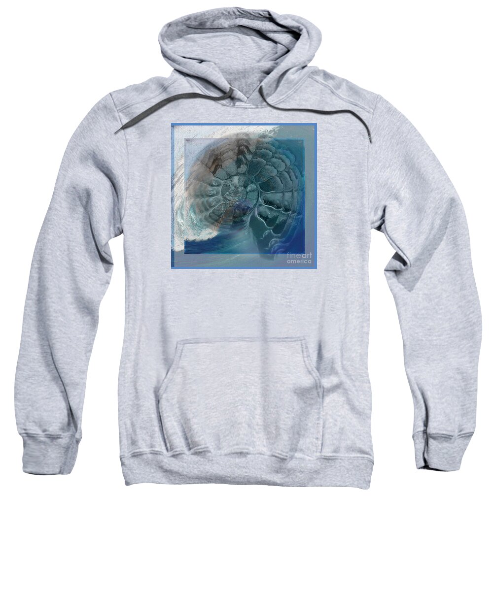 Fossil Sweatshirt featuring the painting Fossil Ocean by Shelley Myers