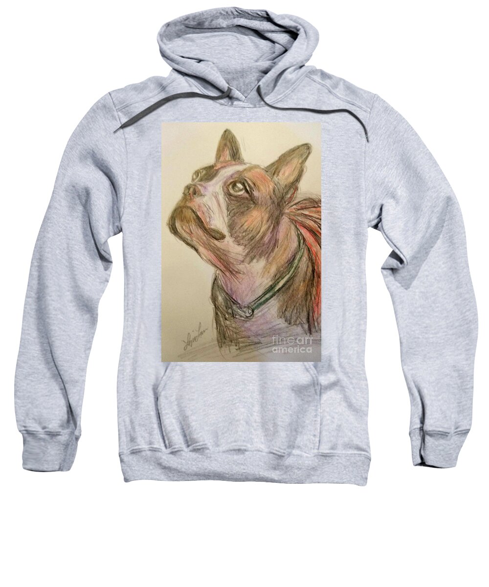 Animal Sweatshirt featuring the drawing French Bull Dog by Lyric Lucas
